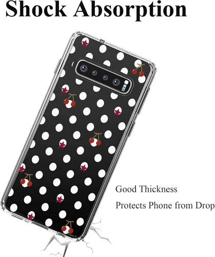Vista 41 de Unov Funda para Galaxy S10, transparente con diseño en relieve, flor Flor estética
