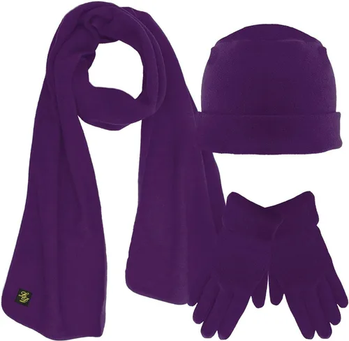 Vista 11 de Juego de 3 piezas con gorro, bufanda y guantes de polar que combinan Beige