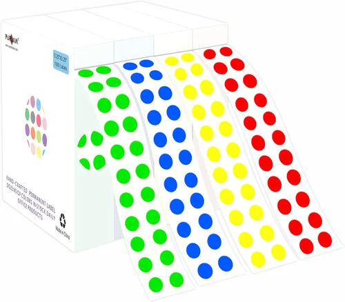 Vista 19 de PARLAIM Calcomanías de punto de código de color de 0.25 pulgadas, 1000 calcomanías de codificación en rollo para oficina, aula de estudiantes, Agua