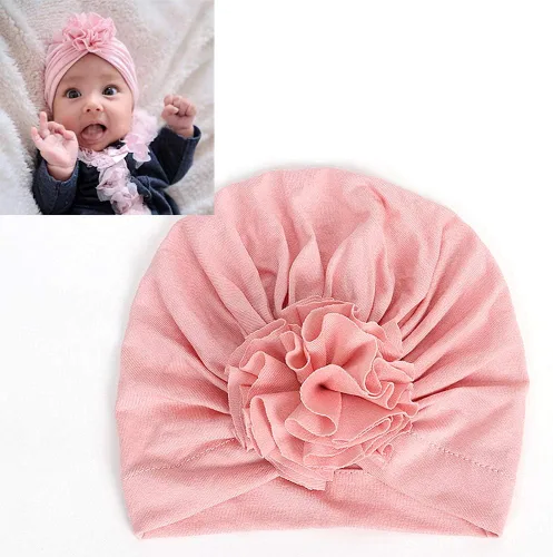 Vista 3 de Newborn Babies Headwrap Hat Infant Toddler Cotton Soft Cute Nursery Beanie Headbands Top Bowknot Cap 5 piezas flor/3-3 años