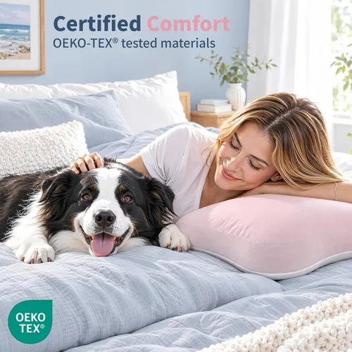 Vista 6 de GOTCOZY Almohada refrescante para el cuello,Almohada de cama de espuma Rosa