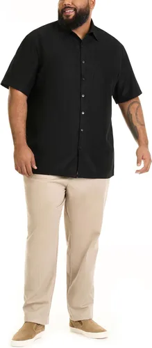Vista 3 de Van Heusen Camisa de manga corta para hombre, con botones y rayas, de poliéster y rayón