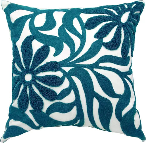 Vista 16 de Alysheer Fundas de almohada decorativas bordadas a cuadros 18"x 18", juego de 2, fundas de almohada de algodón con patrón tuftado de cuadros