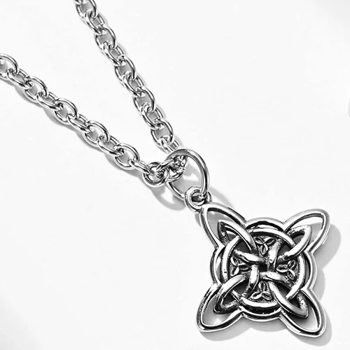 Vista 2 de Jude Jewelers Collar con colgante de nudo celta de acero inoxidable para boda, promesa, cóctel, fiesta, Metal, Circonia cúbica