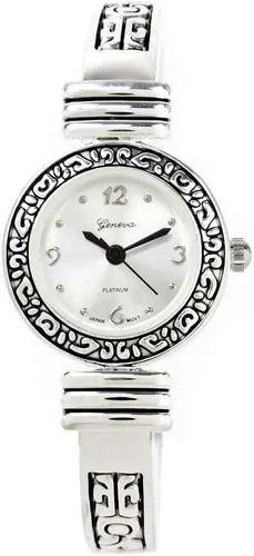 Vista 5 de STC Reloj de pulsera decorado estilo occidental plateado para mujer