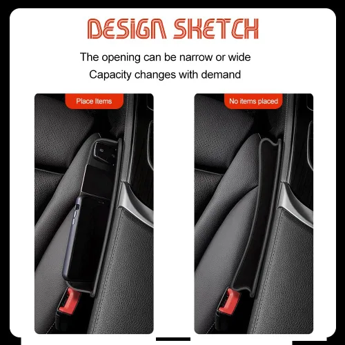Vista 6 de ASUBHA Organizador de espacio para asiento de automóvil, almacenamiento de asiento de automóvil, organizador de consola central con ranuras