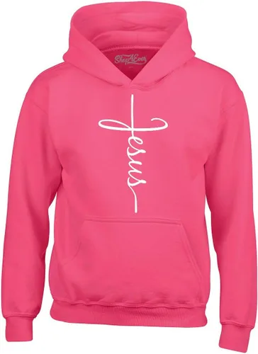 Vista 9 de shop4ever Sudaderas con capucha Jesus Cross Negro