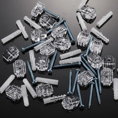 Vista 3 de Blulu Paquete de 20 clips sujetadores de espejo para vidrio de 6 mm (6/25 pulgadas), kit para colgar espejos en la pared, sujetadores de retención