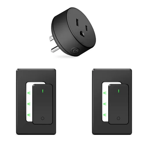 Vista 34 de Remote Switch Outlet,NineLeaf Remote Control Outlet Plug with Switch Wireless On/Off Light Switches Wall Mounted,15A/1500W LED,TUV List,No Wiring