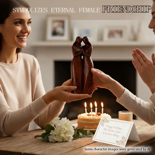 Vista 7 de Figura de resina pintada a mano para hermanas, estatua de la amistad para mujeres, símbolo atemporal de unidad, regalos del día de la amistad