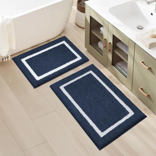 Vista 10 de HOMEIDEAS Juego de 2 alfombras de baño beige de 20 x 32 pulgadas + 16 x 24 pulgadas