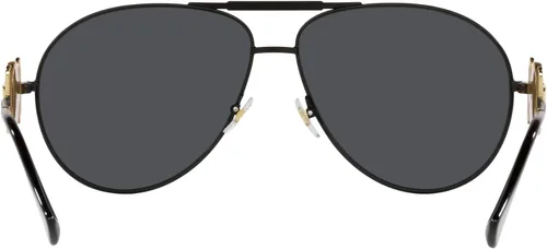 Vista 3 de Versace Gafas de sol unisex con montura negra mate lentes gris oscuro 2559in