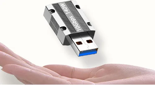 Vista 3 de Adaptador USB C hembra a USB macho de 10 Gbps, aleación de zinc tipo C a USB A adaptador de transferencia de datos de alta velocidad, USB 3.1 tipo C