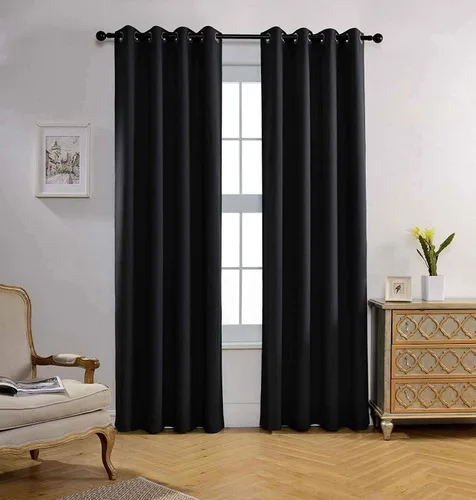 Vista 23 de Miuco paneles de cortina de oscurecimiento con arandelas, cortinas opacas con textura para salón, juego de 2