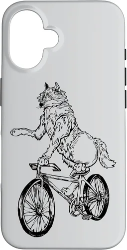 Vista 32 de Wolf Cycling Bicycle Funny Animal Cyclist Biking Bike Case for iPhone 17