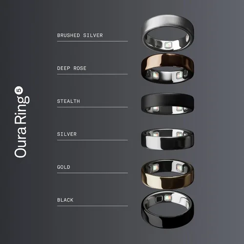 Vista 38 de Oura Ring 5 Smart Wearable - Negro - Talla 6 - Rastreador de fitness