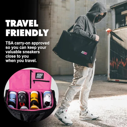Vista 6 de KXKS. Kicks Kase Essential - Bolsa de viaje para zapatos, bolsa de viaje para zapatos deportivos, bolsa de deporte perfecta para gimnasio, viajes