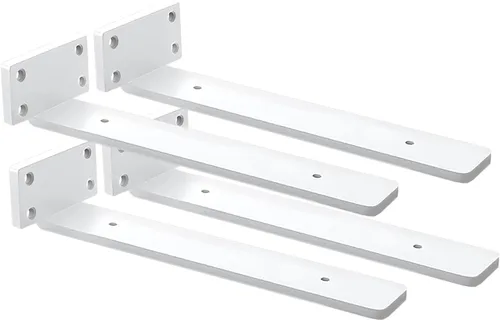 Vista 22 de Paquete de 4 soportes de estante flotantes de 4 pulgadas, soporte de estante oculto de 1/5 pulgadas de grosor, soportes de metal de hierro