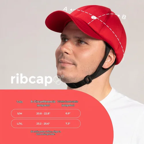 Vista 5 de Ribcap Baseball Cap Red Soft Protective Helmet for Epilepsy & Falls
