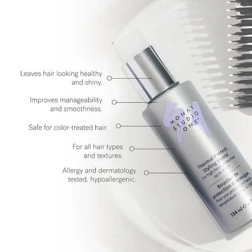 Vista 3 de MONAT Studio One Thermal Protect Styling Shield - Protector térmico para productos de peinado del cabello. Protección térmica para cabello contra