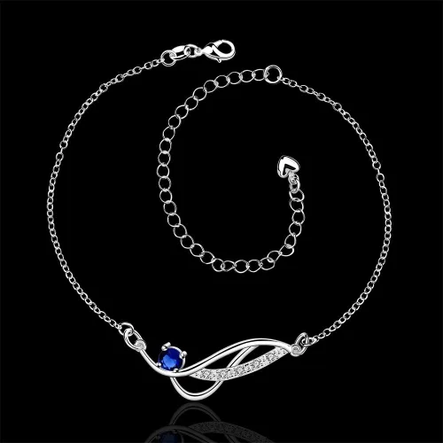 Vista 6 de Zhiwen Tobillera de plata 925 para mujer
