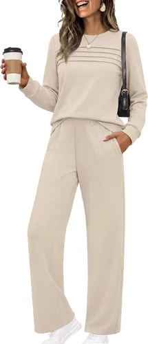Vista 10 de Ekouaer 2 Piece Sets for Women Lounge Set Airport Fall Travel Outfits 2026 Moon Grey