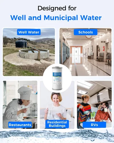 Vista 8 de Waterdrop WF10F Whole House Water Filter, Iron Filter, Compatible with WHF21-FG, Reduces Iron & Manganese Filter Cartridge, 6 Months, 2 Pack