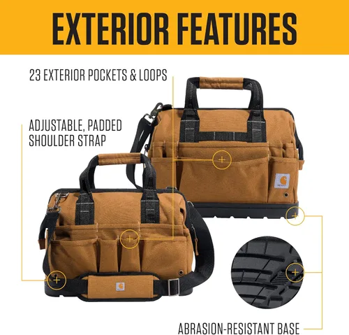 Vista 2 de Carhartt Onsite - Bolsa de herramientas, duradera, resistente al agua, bolsa de almacenamiento de herramientas, pesada con base moldeada, 16