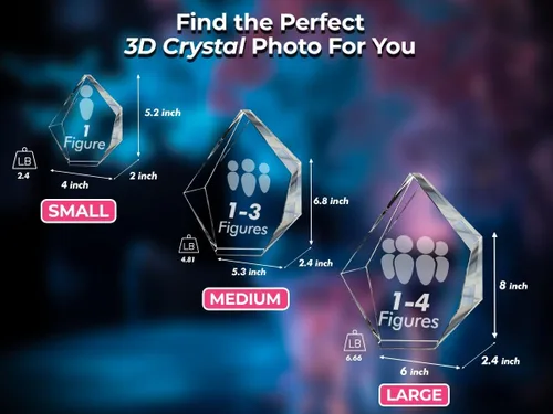 Vista 3 de 3D innovation Foto de cristal 3D, regalos conmemorativos personalizados para mamá, papá, esposa, hombres, mascotas, detalle de cristal grabado