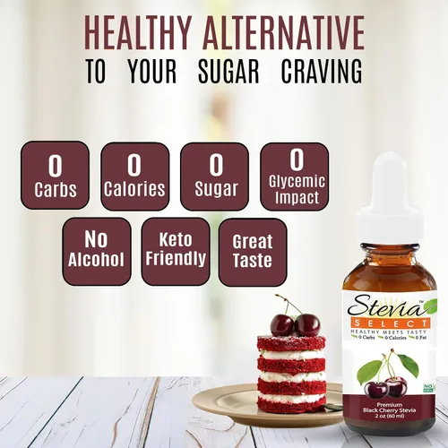 Vista 9 de Stevia Select Stevia Drops - Líquido de stevia de cereza negra, frambuesa y chocolate oscuro, sabores de stevia sin azúcar, paquete (3) botellas