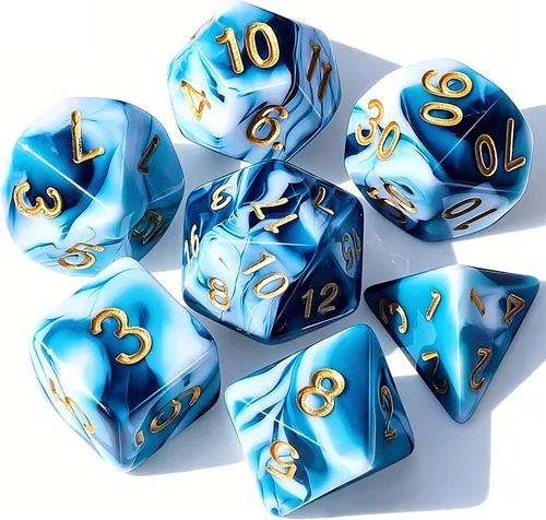 Vista 14 de CiaraQ DND - Juego de dados poliédricos con una bolsa de dados negra para juegos de mesa de rol D&D RPG MTG