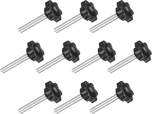 Vista 10 de METALLIXITY Perillas de tornillo de mango de sujeción (M6x26mm) 1 unidad, agarre de metal en forma de estrella - para construcción de viviendas
