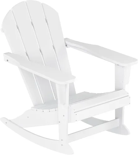 Vista 167 de WestinTrends Silla mecedora Malibu de poliéster para exterior/patio Adirondack, Negra