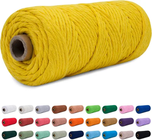 Vista 36 de CAMAL Cordón de macramé de 0.157 in x 109 yardas (328.1 ft), cuerda de algodón de color para tejer, manualidades, colgar en la pared, proyectos