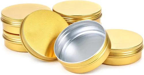 Vista 2 de TMO - Latas de 4 onzas con tapa de rosca, latas redondas de acero de aluminio, latas de viaje, latas de almacenamiento, latas de alimentos, latas