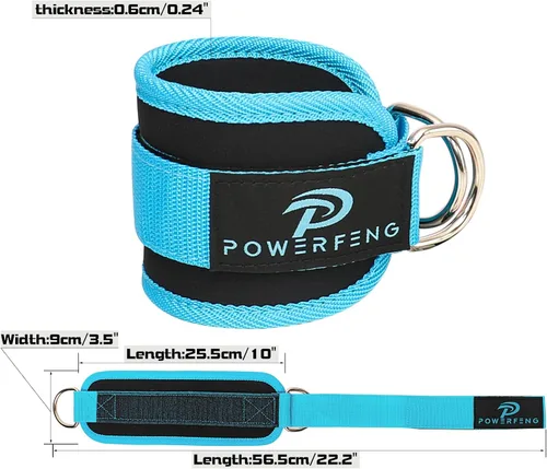 Vista 3 de Máquina de cable de correa de tobillo: accesorios de cable de tobillo para gimnasio, tobillera, correas de tobillo para piernas y glúteos, puños