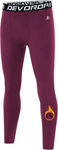 Vista 21 de DEVOROPA - Leggings de compresión para niños, mallas deportivas con forro polar, capa base térmica Verde militar (forro polar)