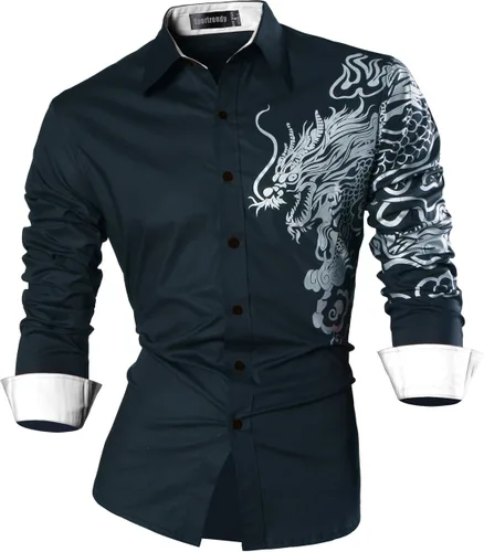 Vista 171 de JZS041, camisa de vestir de manga larga para hombre