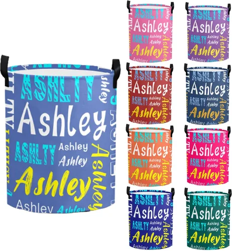 Vista 26 de Cesta de lavandería personalizada con nombre, cesta de lavandería plegable con asa para baño, sala de estar, dormitorio