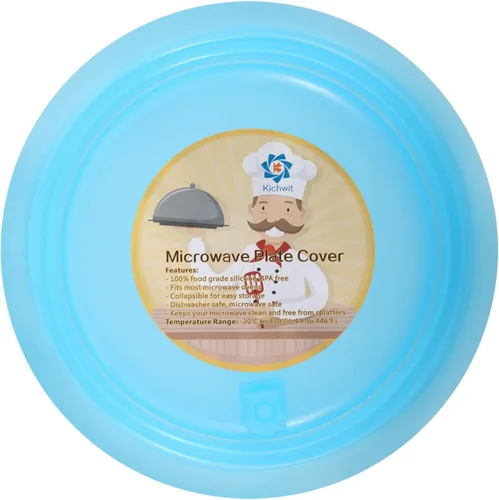 Vista 7 de Kichwit, cubierta de plato para microondas de silicona plegable, apta para lavavajillas y sin BPA, azul, 10.2