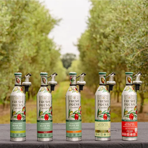 Vista 6 de Fresh Press Farms Aceite de oliva virgen extra suave prensado en frío, 16.4 onzas líquidas (paquete de 2), cultivado en Georgia, 100% hecho