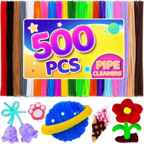 Vista 29 de Eppingwin 200 limpiapipas, limpiadores de pipas con purpurina, suministros de manualidades, tallos de felpilla de 10 colores para proyectos