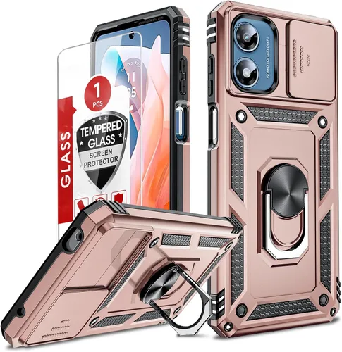 Vista 24 de LeYi Funda para Moto G Stylus 2022 4G (no compatible con 5G), funda para Moto G Stylus con 2 protectores de pantalla, funda protectora de grado Oro