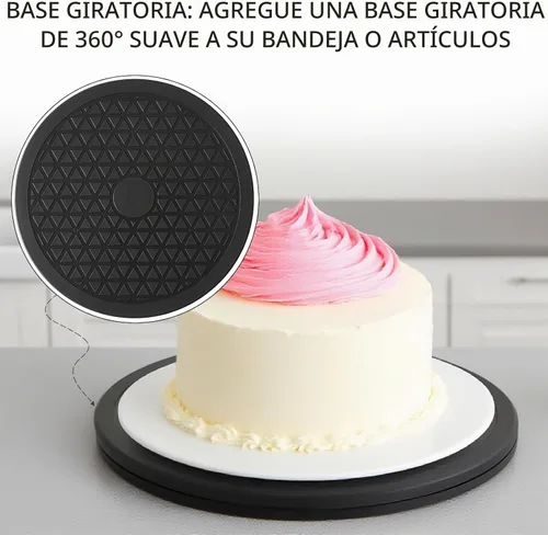 Vista 5 de 2 Piezas (8 Pulgadas) Soporte Giratorio Resistente - Lazy Susan con Rodamientos de Bolas de Acero para Base de Modelo/Plantas Giratorias/Soporte