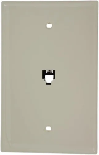 Vista 2 de Leviton Jack de pared de teléfono de tamaño mediano, 6P4C, 40539-PMW, blanco