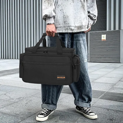 Vista 8 de AKOZLIN Bolsa Organizadora de Archivos de Cable con Divisores Desmontables para Equipo de DJ, Accesorios de Instrumentos de Sonido