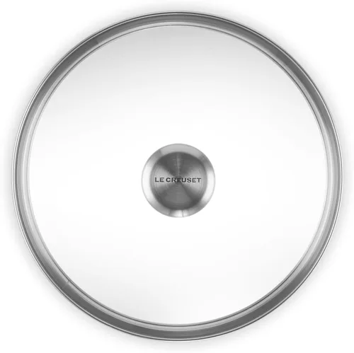 Vista 2 de Le Creuset Tapa de cristal de la firma con perilla de acero inoxidable, 8 pulgadas