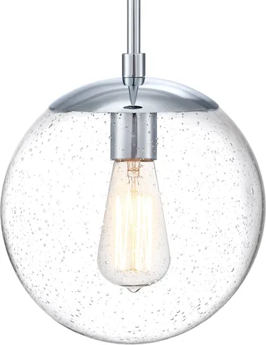 Vista 10 de Design House Gracelyn 588509-PC - Colgante regulable con 1 luz, globo de cristal transparente y semillero, cromo pulido