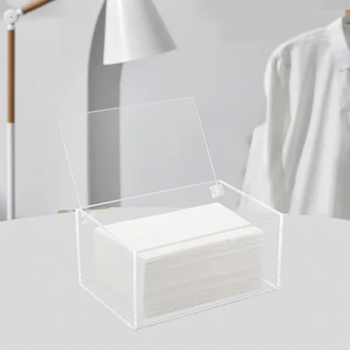 Vista 7 de Watpot Contenedor de hojas para secadora de acrílico, contenedor de hojas de secadora transparente con tapa para la lavandería, transparente