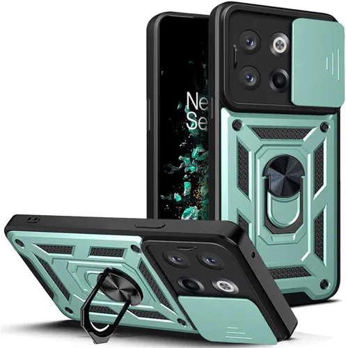 Vista 13 de Funda para OnePlus 10T 5G, Oneplus Ace Pro 5G, TPU + PC de grado militar, [soporte integrado] diseño de doble capa funda de protección resistente
